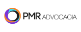 Logo PMR Advocacia composto por elemento visual formado por um círculo colorido, seguido texto em preto "PMR Advocacia"